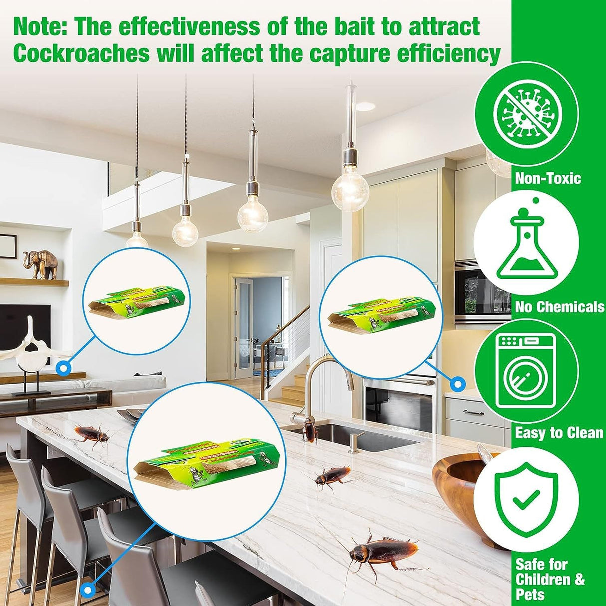 Green Killer Cockroach Trap - Sticky Glue Traps 10pcs – Roach & Flea Catcher