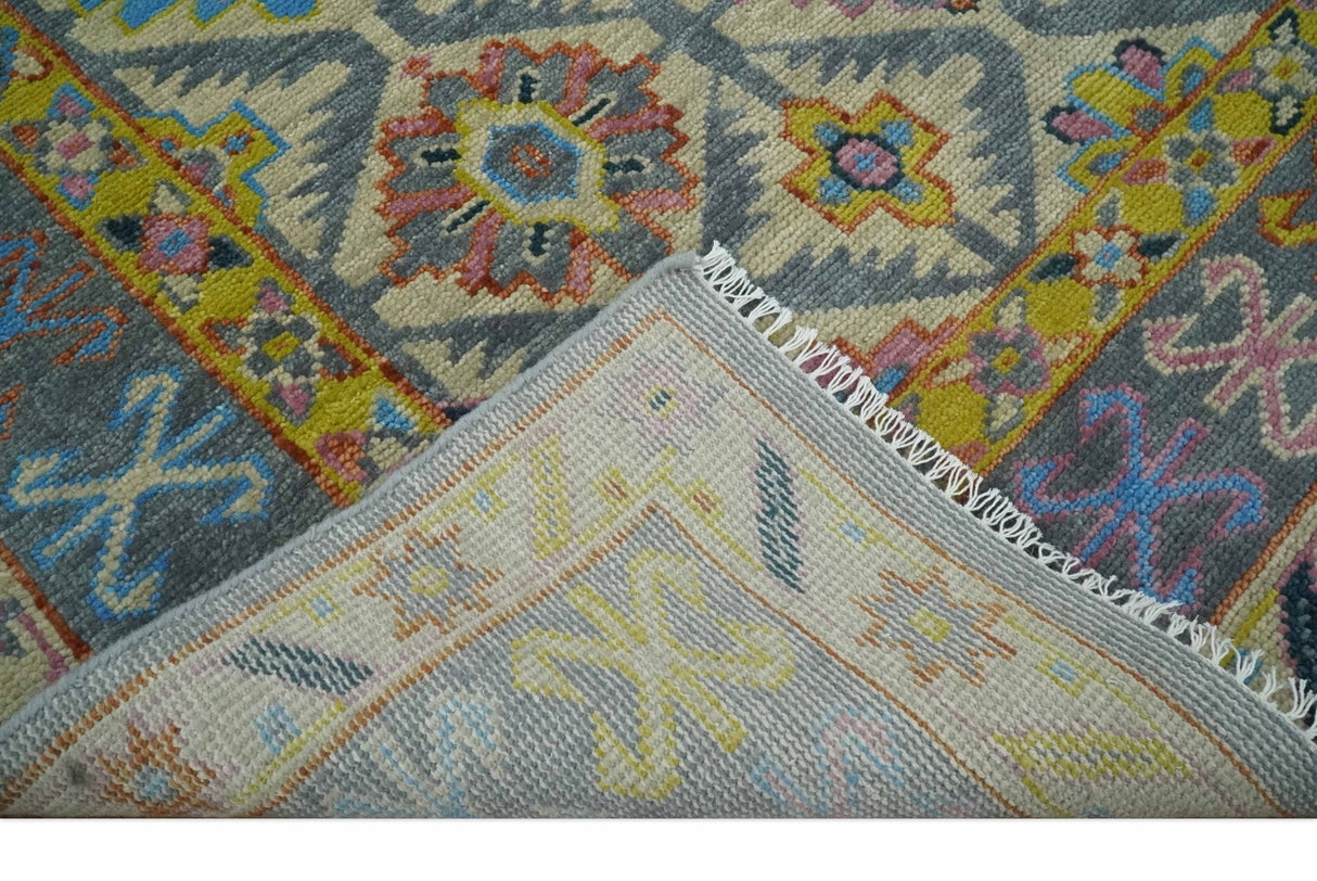 Hand Knotted Beige, Gray and Mustard Oriental 8x10 Wool Area Rug