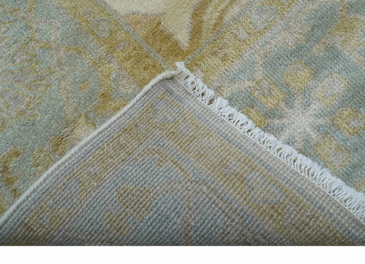Hand Knotted Traditional Oushak Design Beige And Gray 6x9 Wool Area Rug