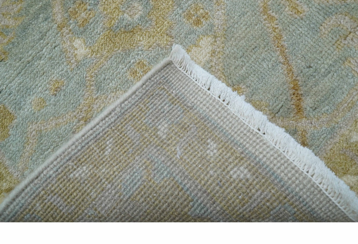 Hand Knotted Traditional Oushak Design Gray And Beige 8x10 Wool Rug