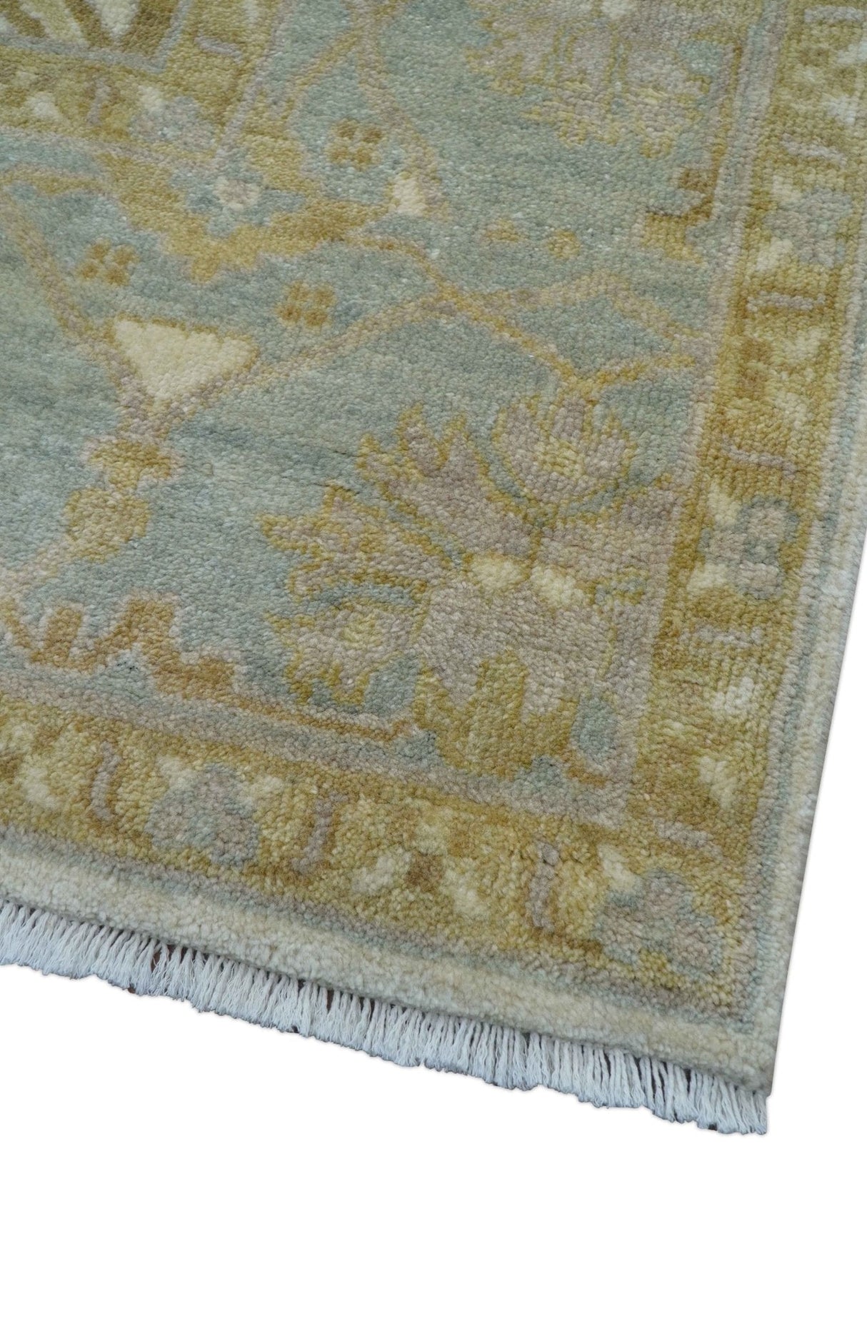 Hand Knotted Traditional Oushak Design Gray And Beige 8x10 Wool Rug