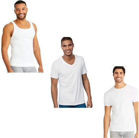 6-Pack-Hanes-Men's-ComfortSoft-100%-Cotton-Tagless-Undershirt--Tank,-V-Neck,-Crew-