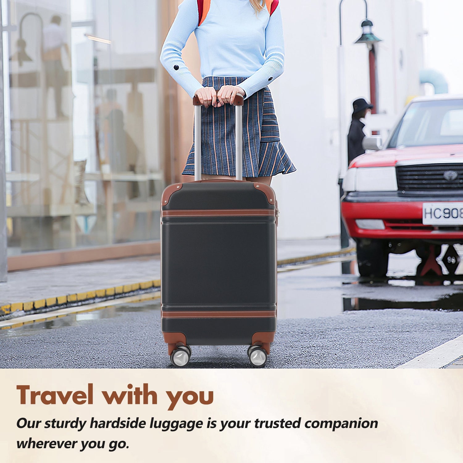Hardshell Lightweight Suitcase Double Spinner Wheels with TSA Lock ,Single Vintage Luggage with Bag - Tuesday Morning - Luggage