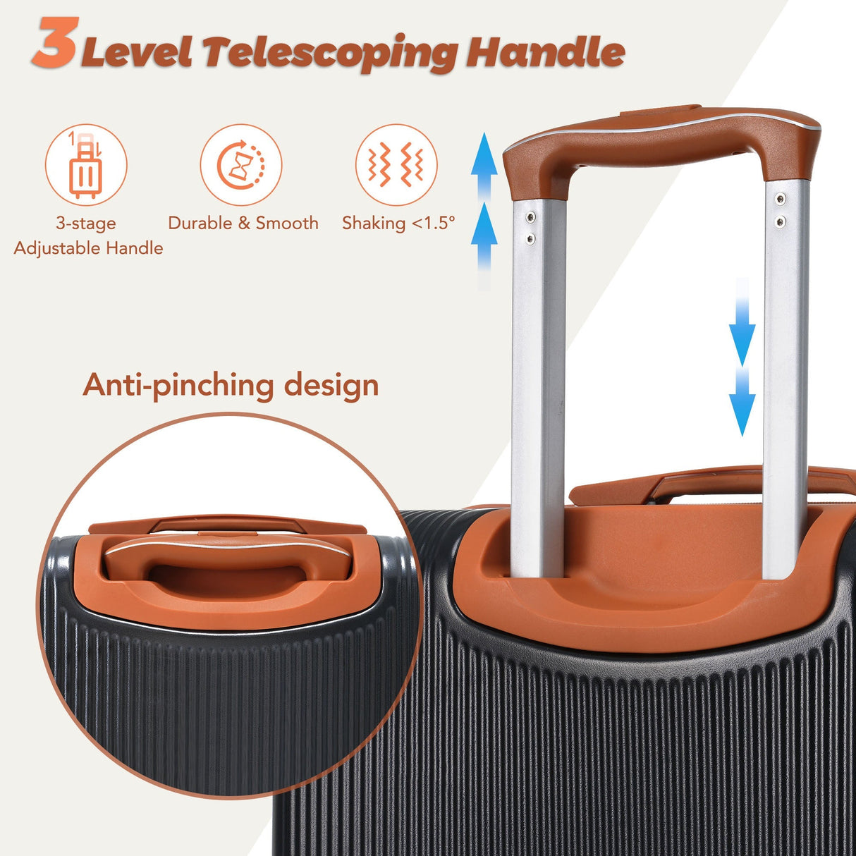 Hardshell Luggage Set 3 Piece Carry - on Suitcase Double Spinner Wheels with TSA Lock, Weekender Duffel Bag, Toiletry Bag - Tuesday Morning - Luggage Sets