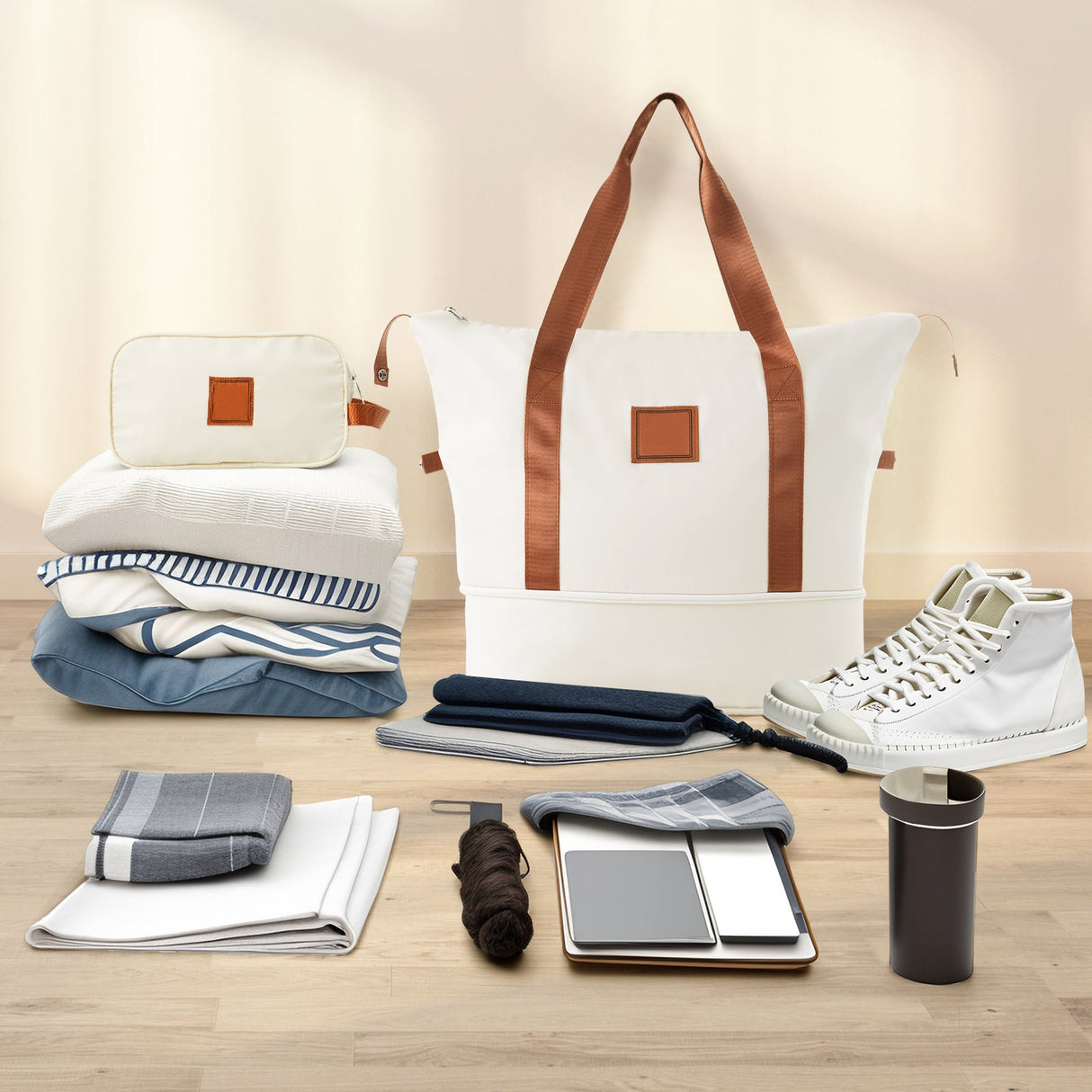 Hardshell Luggage Set 3 Piece Carry - on Suitcase Double Spinner Wheels with TSA Lock, Weekender Duffel Bag, Toiletry Bag - Tuesday Morning - Luggage Sets