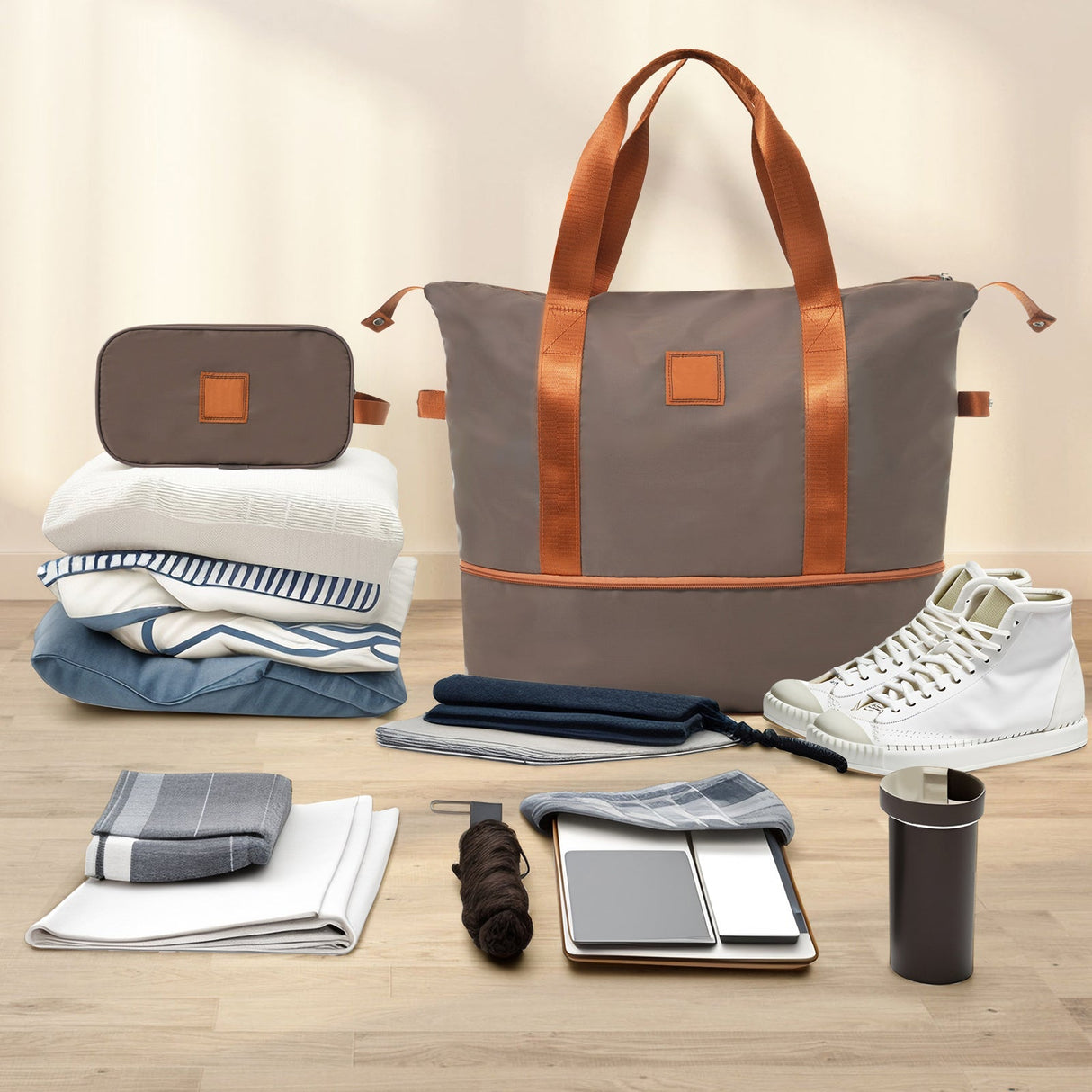 Hardshell Luggage Set 3 Piece Carry - on Suitcase Double Spinner Wheels with TSA Lock, Weekender Duffel Bag, Toiletry Bag - Tuesday Morning - Luggage Sets