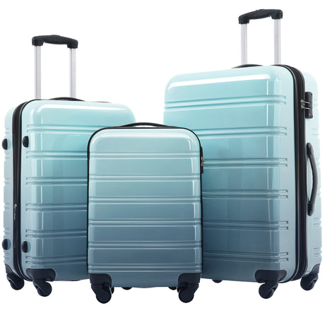 Hardshell Luggage Sets 3 Piece Gradient Color Expandable Suitcase with Spinner Wheels and TSA Lock Lightweight 20" 24" 28" Available,Gradient Blue - Tuesday Morning - Luggage
