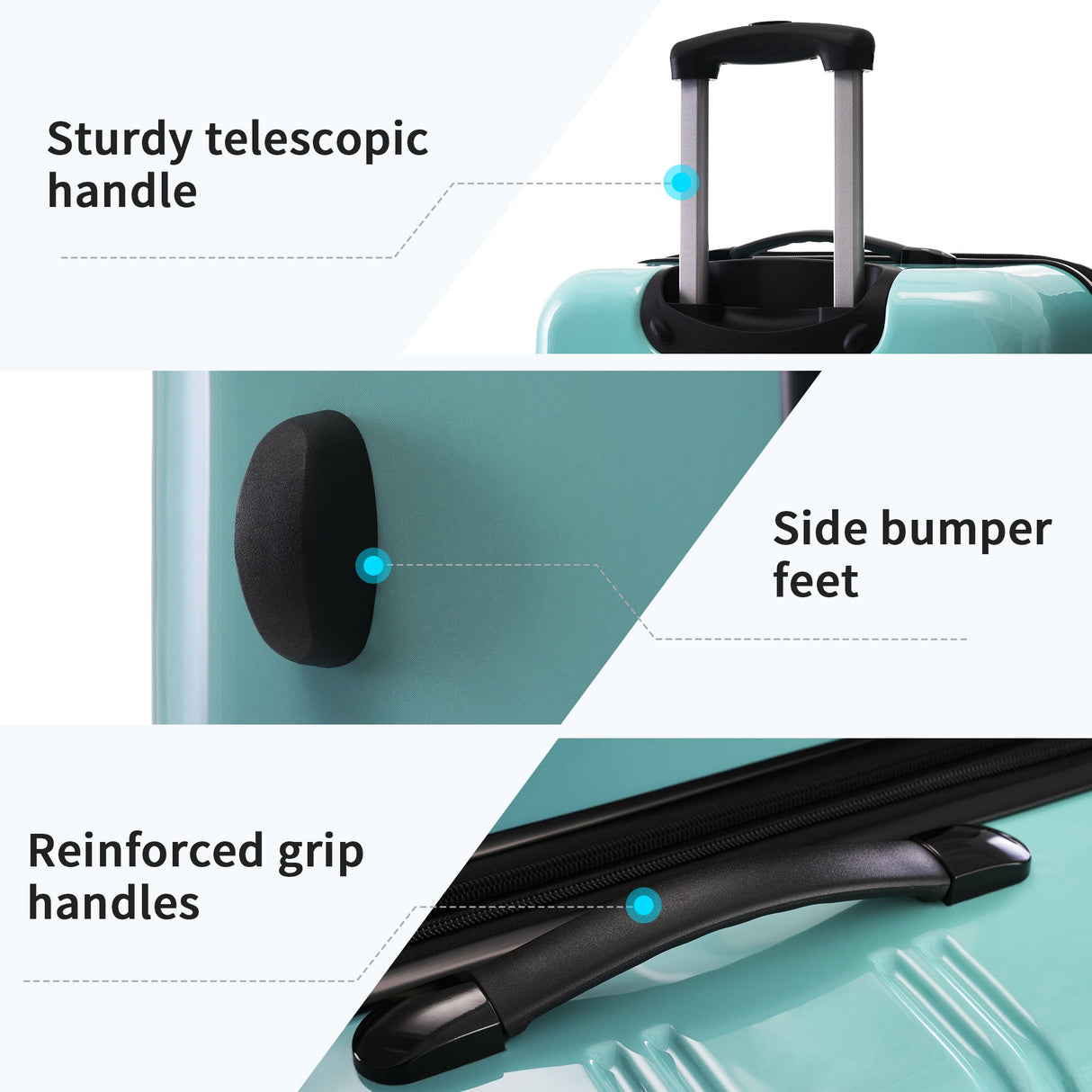 Hardshell Luggage Sets 3 Piece Gradient Color Expandable Suitcase with Spinner Wheels and TSA Lock Lightweight 20" 24" 28" Available,Gradient Blue - Tuesday Morning - Luggage