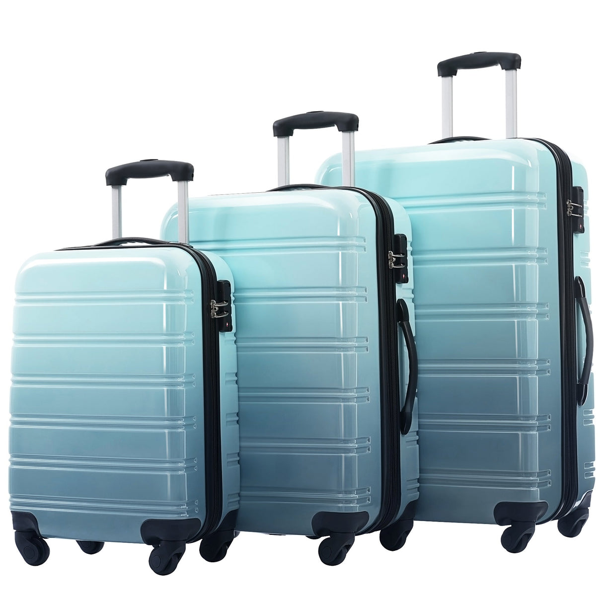 Hardshell Luggage Sets 3 Piece Gradient Color Expandable Suitcase with Spinner Wheels and TSA Lock Lightweight 20" 24" 28" Available,Gradient Blue - Tuesday Morning - Luggage