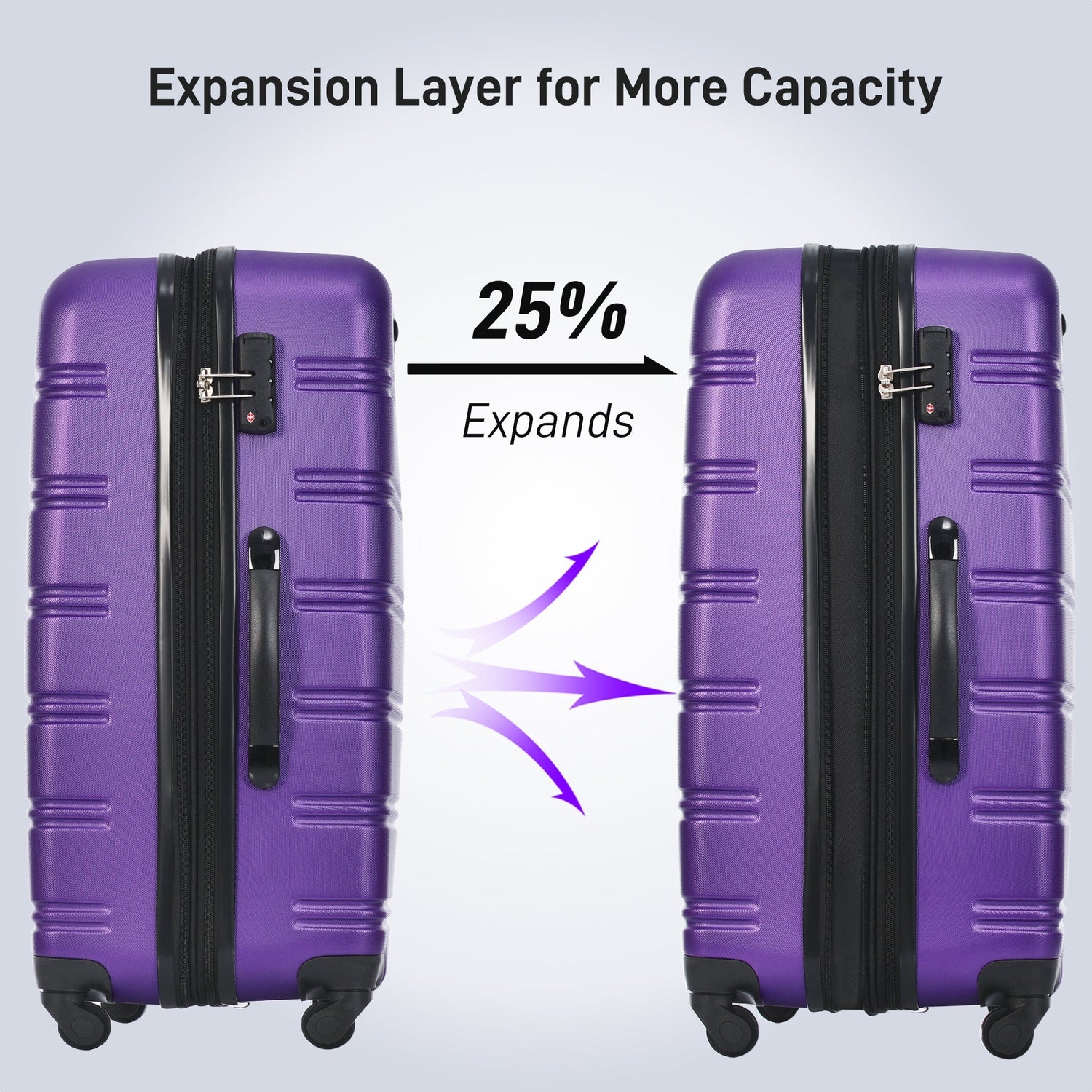 Hardshell Luggage Sets 4 pcs + Bag Spinner Suitcase with TSA Lock Lightweight Luggages - Tuesday Morning - Luggage Sets