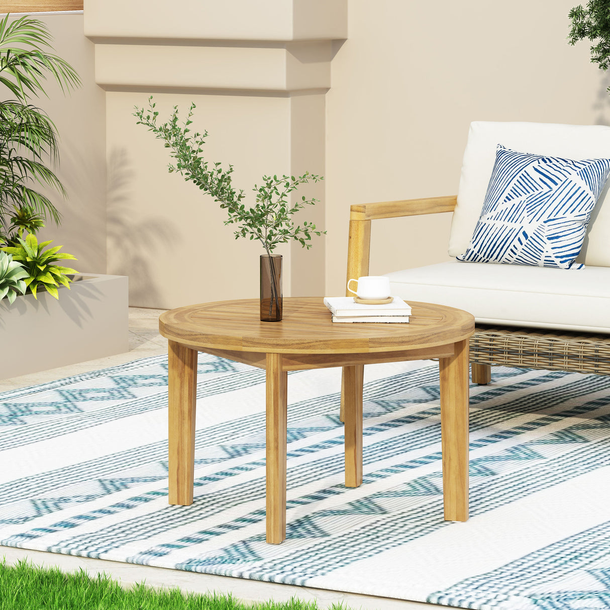 Outdoor Acacia Wood Patio Coffee Table