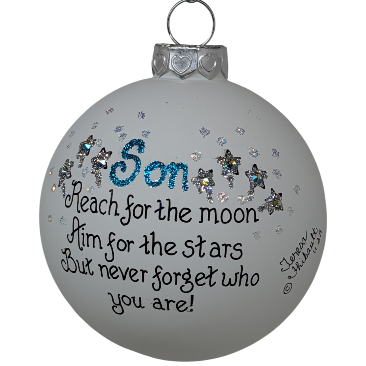 Christmas Keepsake Glass Ornament - Son - Reach for the Moon