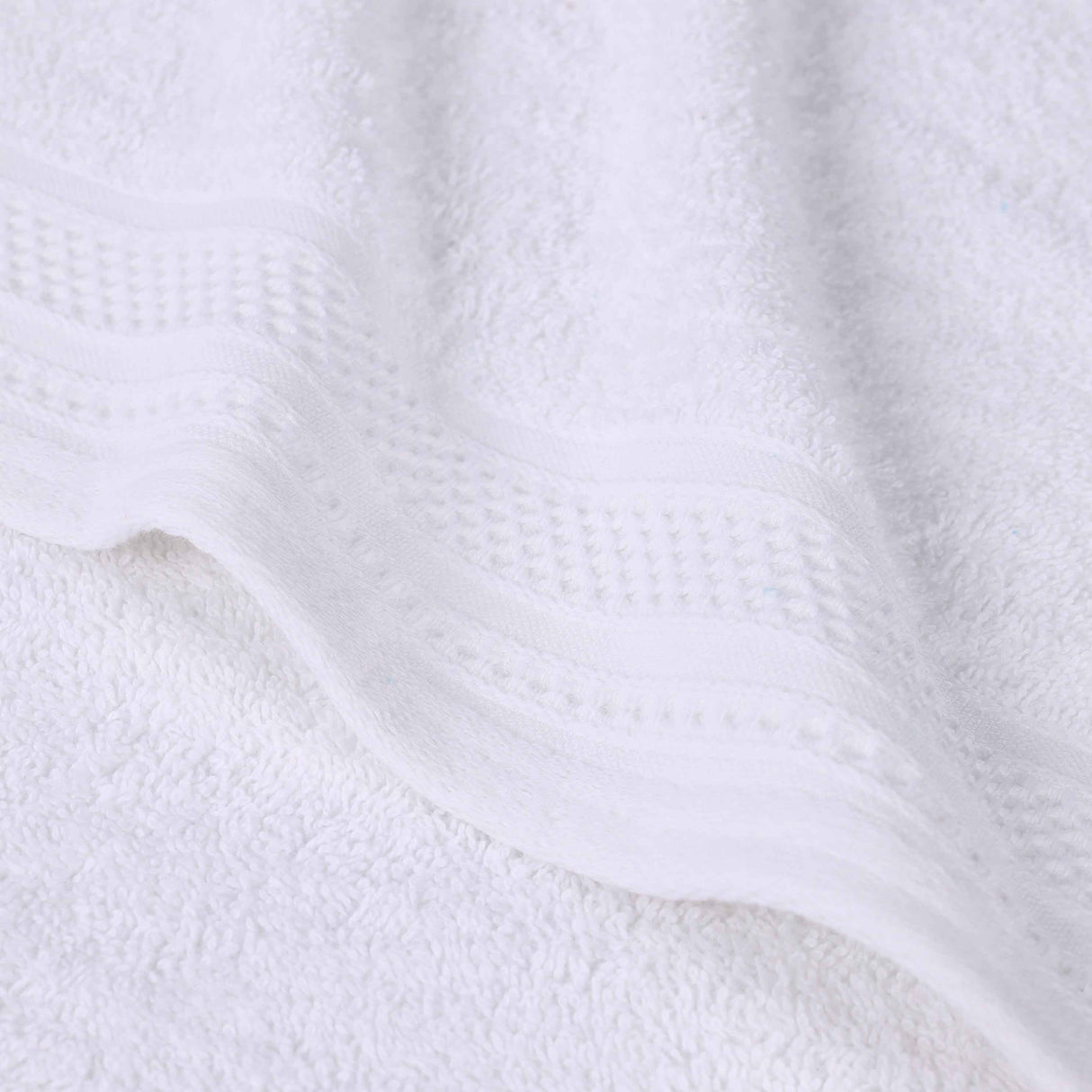 Honeycomb Textured Waffle Border Cotton Bath Towels, Set of 4 - Bath Towel by Superior Brand