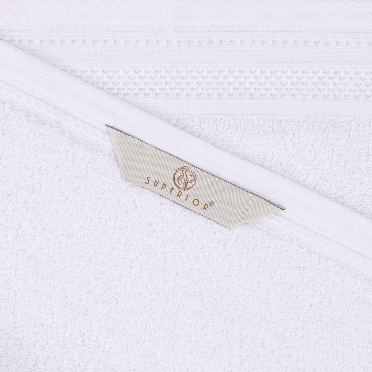 Honeycomb Textured Waffle Border Cotton Bath Towels, Set of 4 - Bath Towel by Superior Brand