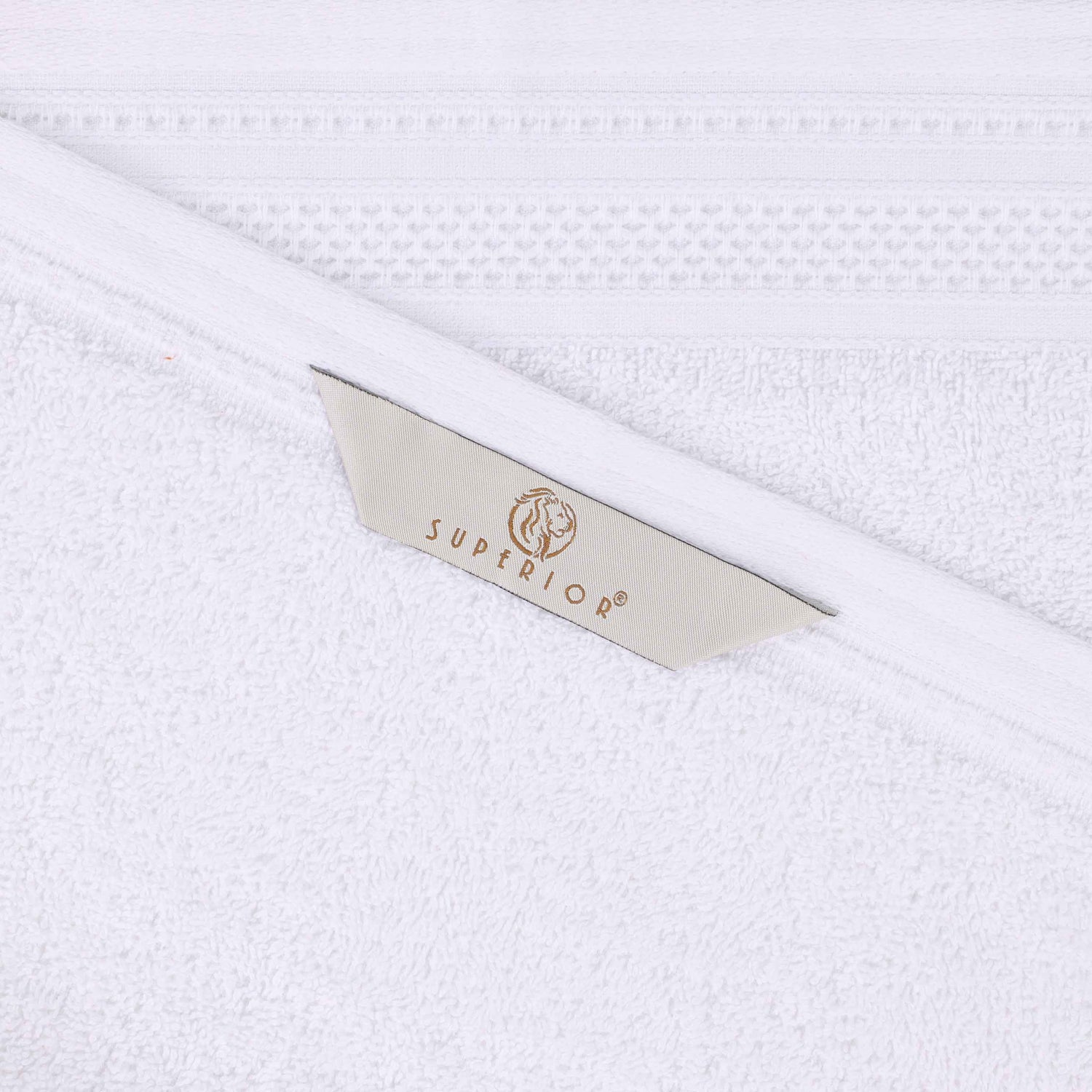 Honeycomb Textured Waffle Border Cotton Bath Towels, Set of 4 - Bath Towel by Superior Brand