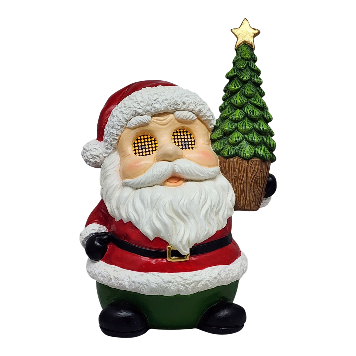 Jolly Santa with Moving Eyes and Christmas Tree