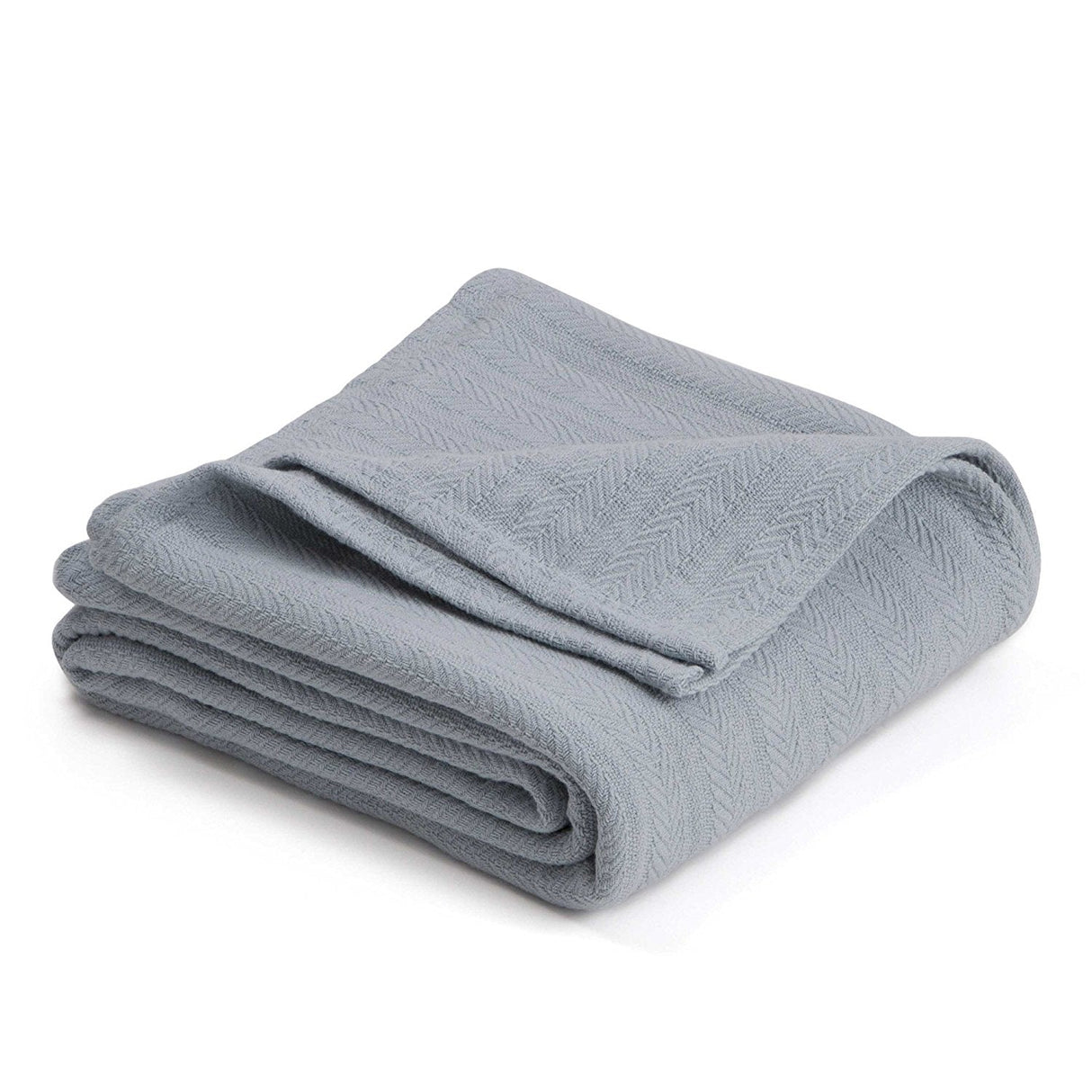 Homvare Full/Queen Super Soft Cotton Basket Weave Blanket/Throw 90" x 90"