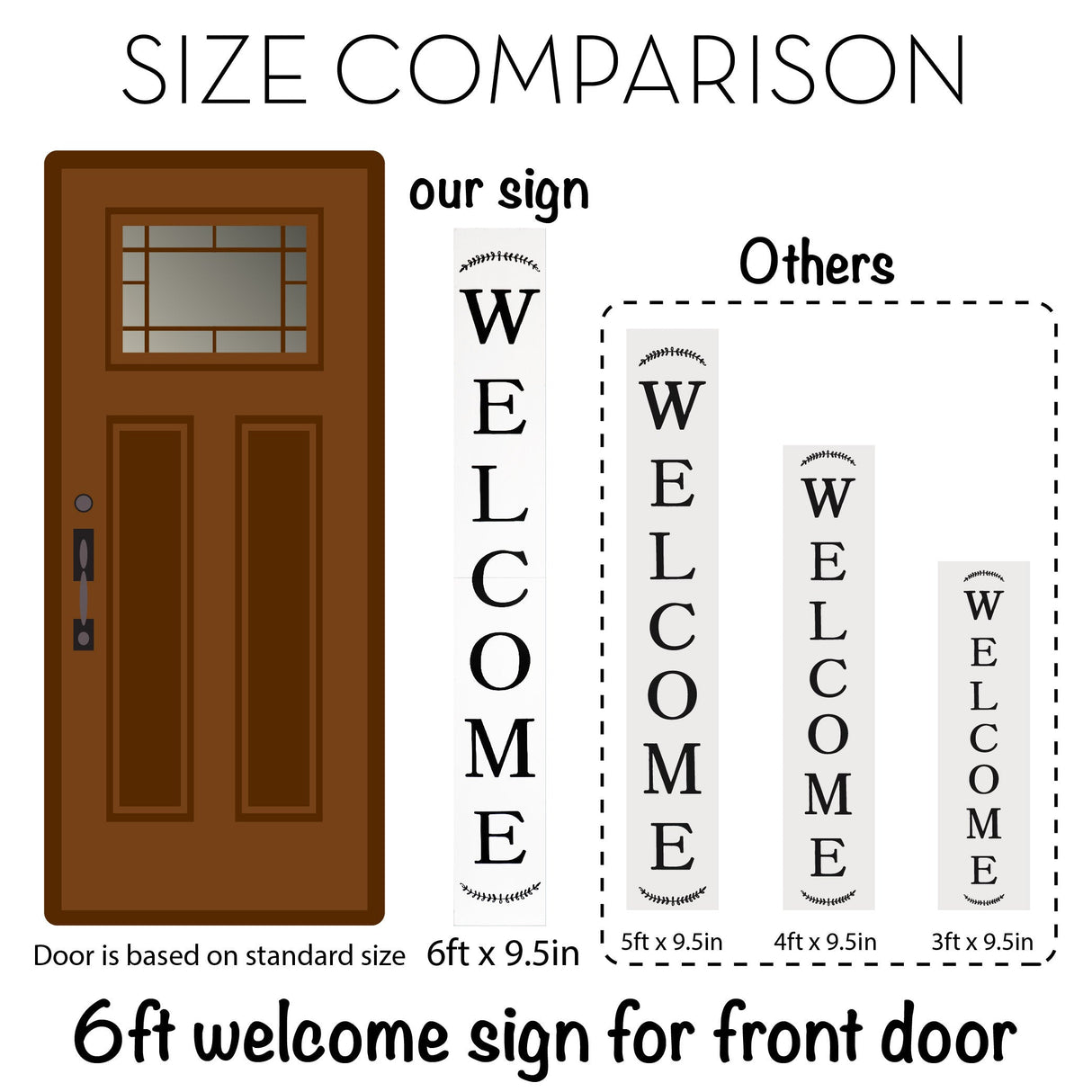 72in White Outdoor Welcome Sign - Perfect Front Door and Porch Decor