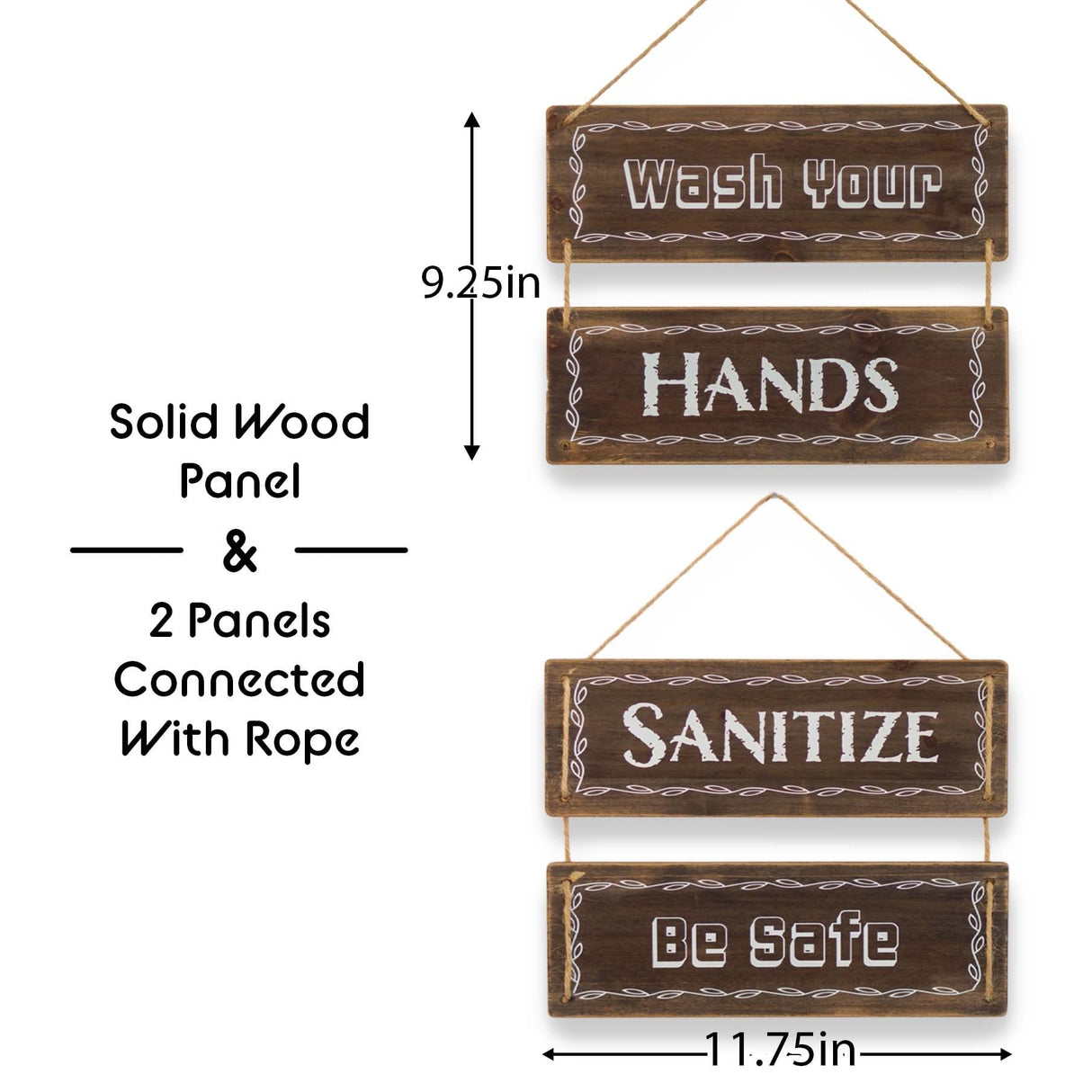 Wash Your Hands Wall Decor Sign, Reversible Farmhouse Sign for Living Romm/ Bathroom
