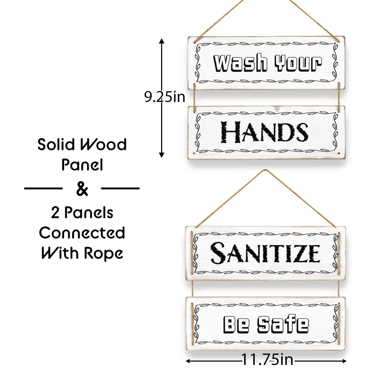 Wash Your Hands Wall Decor Sign, Reversible Farmhouse Sign for Living Romm/ Bathroom