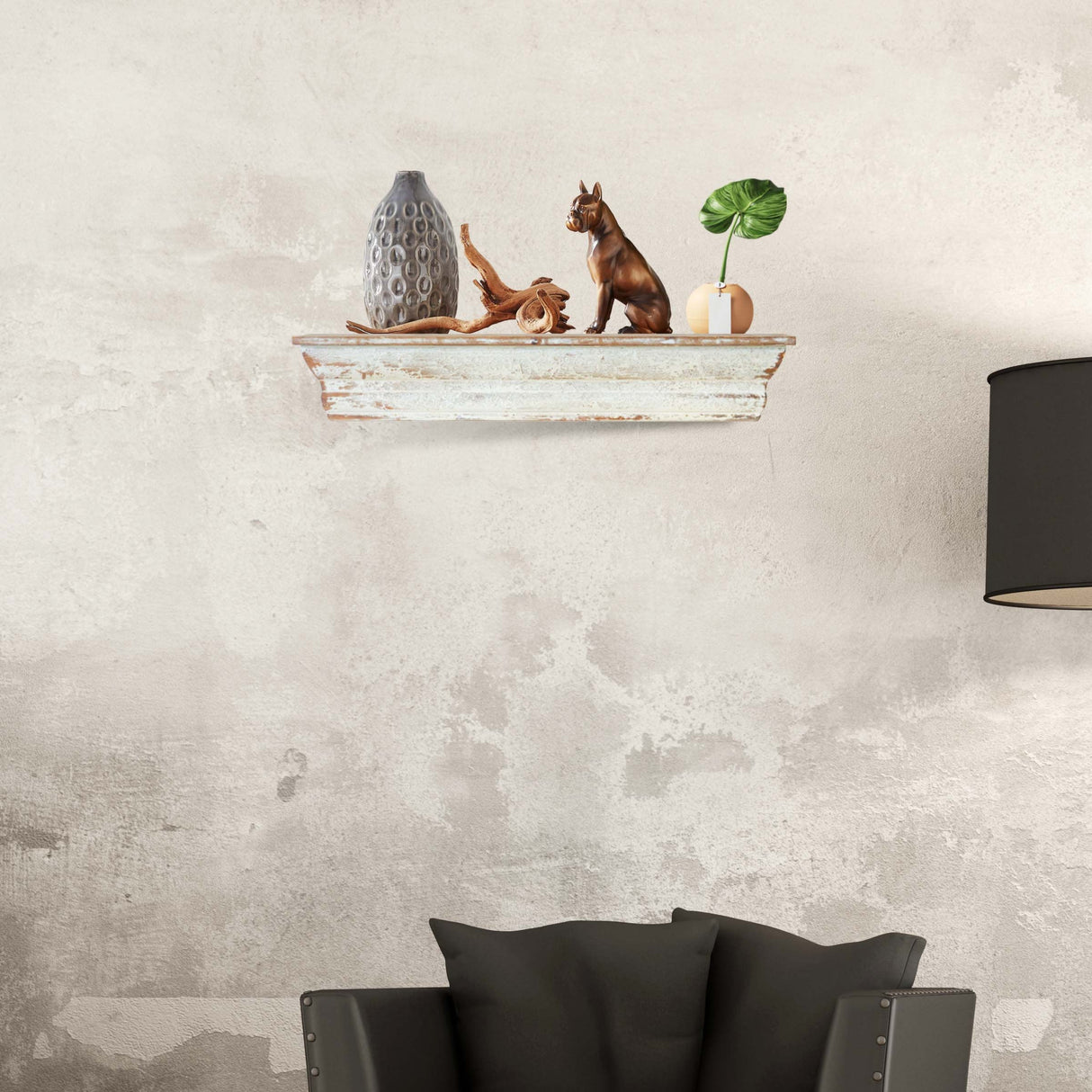 Distressed Ledge Shelf Large, Wall Shelves Organizer for Bedrooms, Hallways, Stairways, Entryways, Kitchens, and Bathrooms