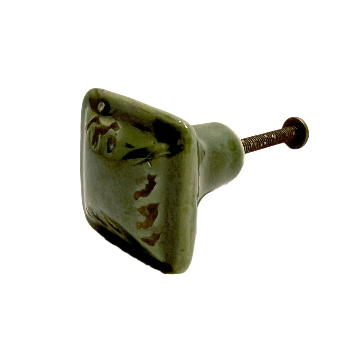 Ceramic Distressed Square Cabinet Knobs 6 Pack Knobs for Cabinets and Drawers,Closet Door Knobs, Drawer Pulls and Knobs with Mounting Screws
