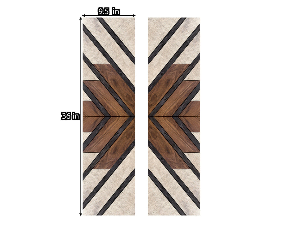 36in Wall Decor Wooden Art - Geometric Pattern Wood Wall Hanging, Boho Wall Art Prints for Apartment, Bedroom, Living Room