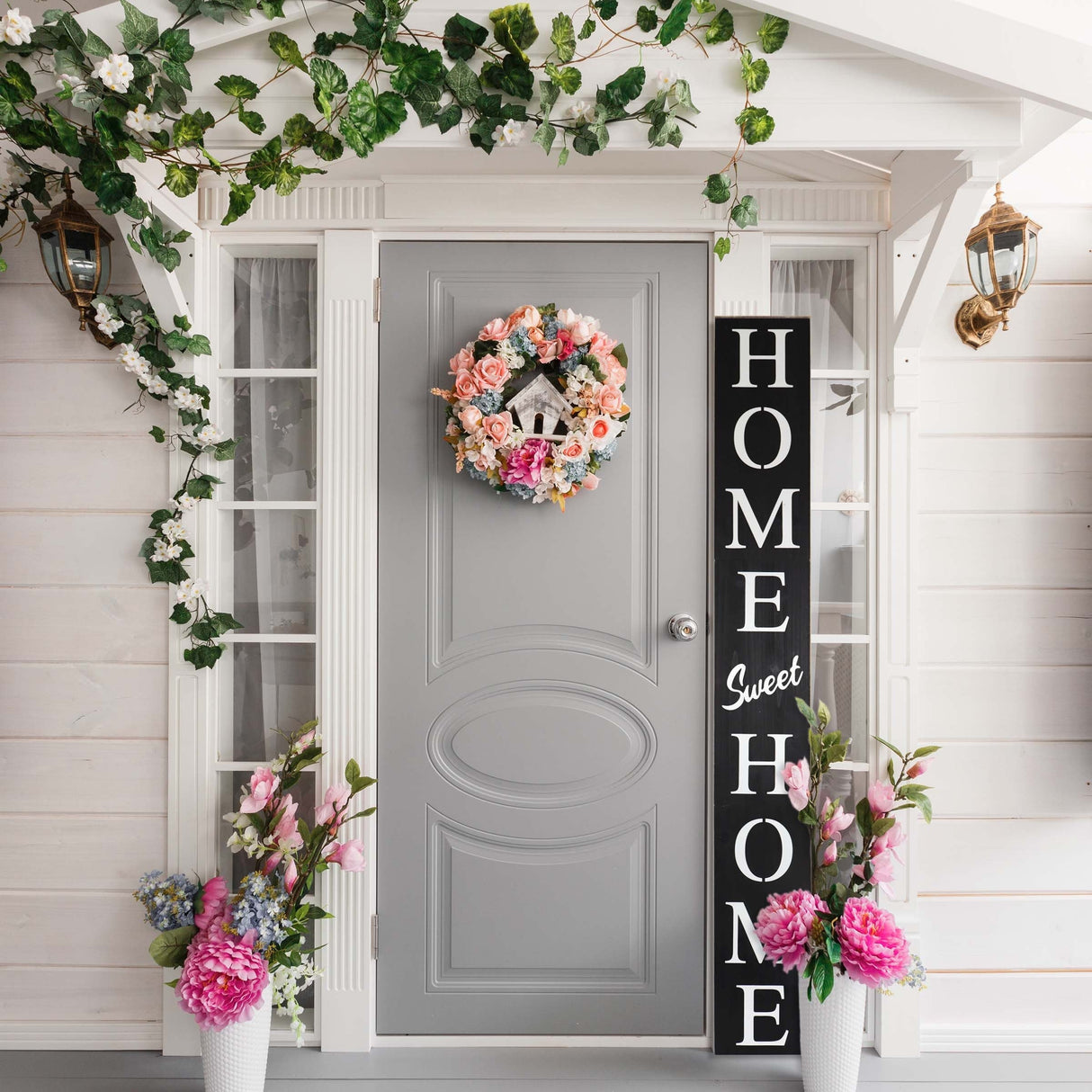 72in Home Sweet Home Sign for Front Door, Wood Rustic Front Porch Dcor, Farmhouse Porch Sign Decorations