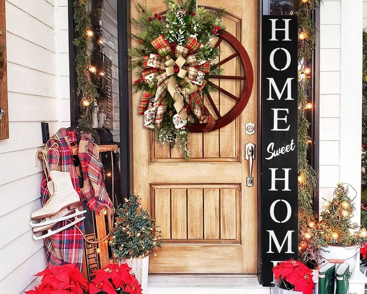 72in Home Sweet Home Sign for Front Door, Wood Rustic Front Porch Dcor, Farmhouse Porch Sign Decorations