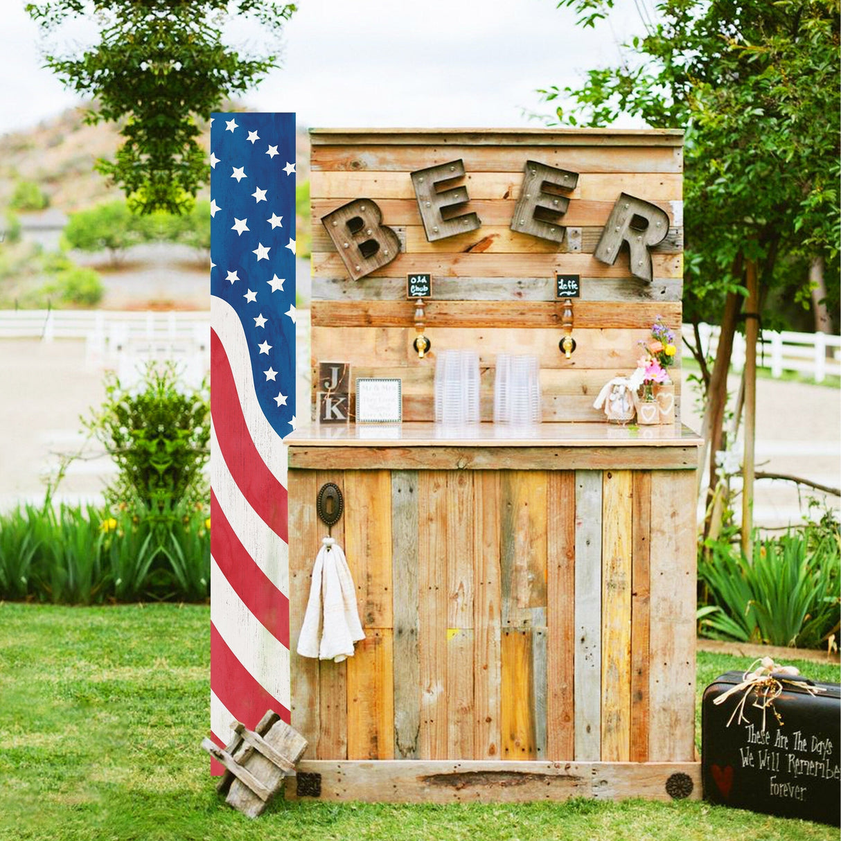 72in 4th of July Wooden Porch Sign - Patriotic Decor to Celebrate Independence Day with Style
