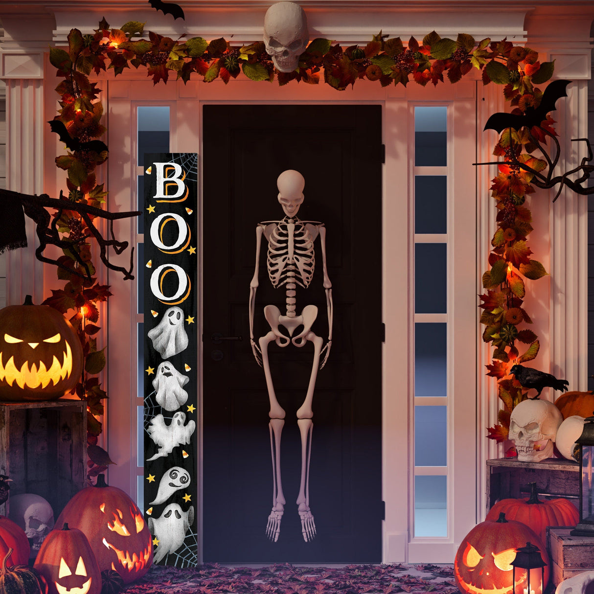 72" Wooden "BOO" Ghost Porch Sign