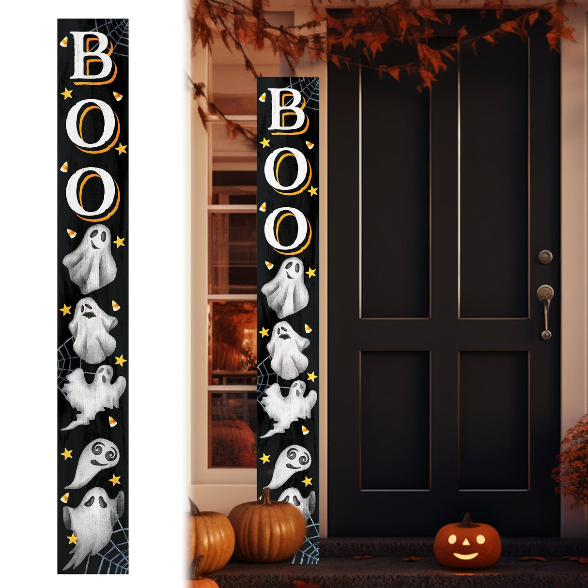 72" Wooden "BOO" Ghost Porch Sign