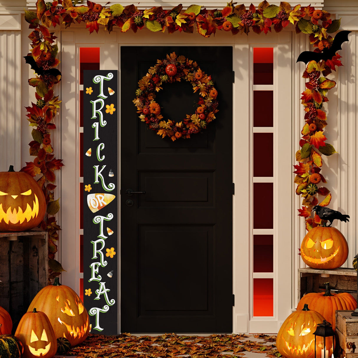 72in Halloween Porch Sign - Spooky Trick or Treat Front Door Decor