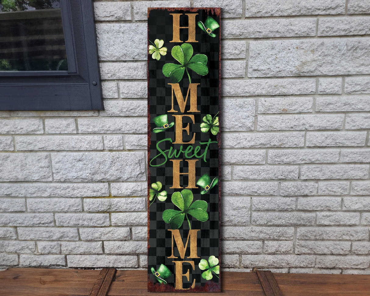 36in Rustic Modern Farmhouse St. Patrick's Day "Home Sweet Home" Sign for Front Porch, St.Patrick's Outdoor Decor for Front Door