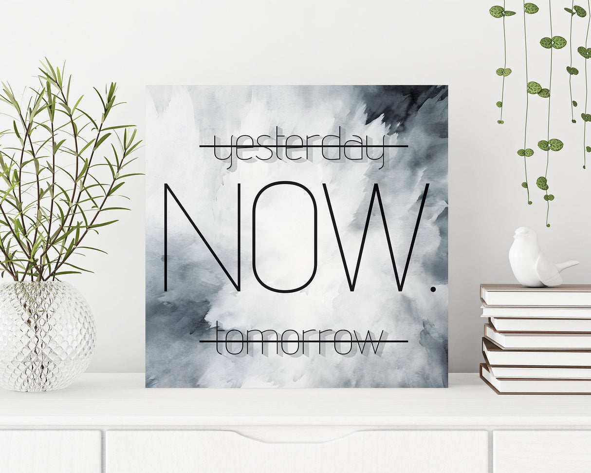 12in 'Yesterday Now Tomorrow' Modern Farmhouse Canvas Wall Art, Wall Canvas Printing, Living Room Home Decor