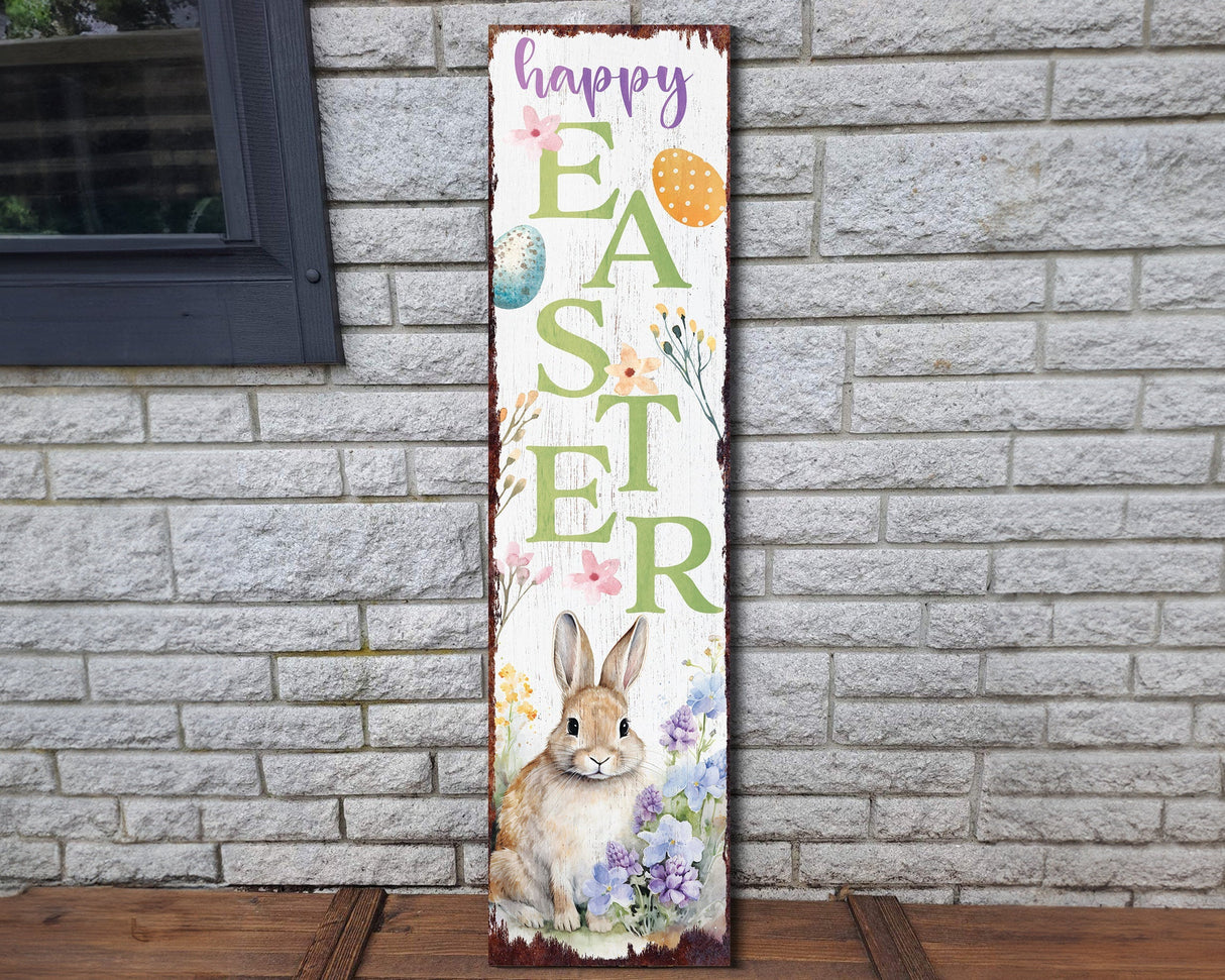 Happy Easter Porch Sign Entryway Decor | Uv Print | Front Porch Plaque | Seasonal Home Decor | 3 Sizes