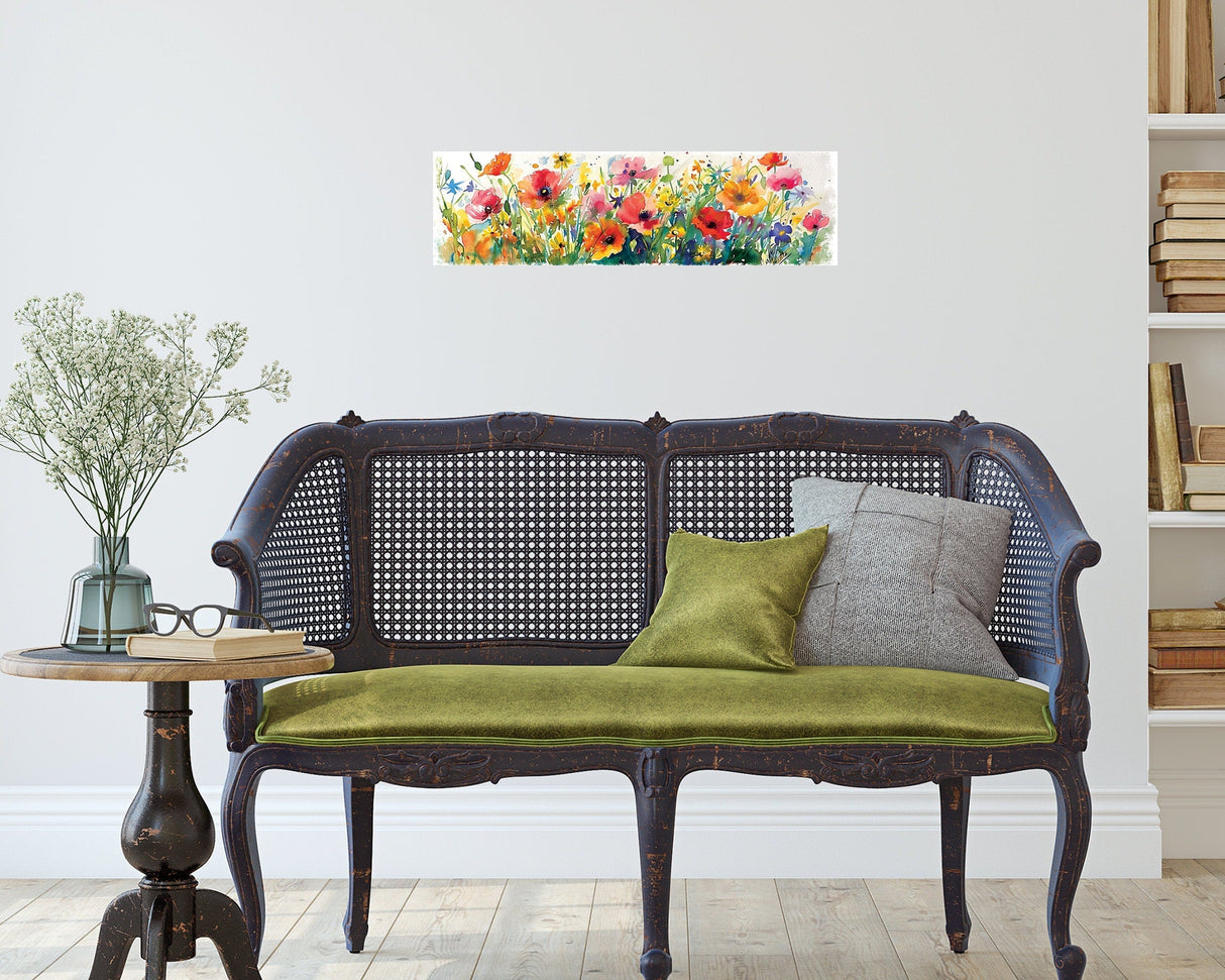 32in Spring Watercolor Style Wildflower Wall Sign | Perfect for Living Room, Entryway, Mantle, Kitchen, Porch, Wall Plaque