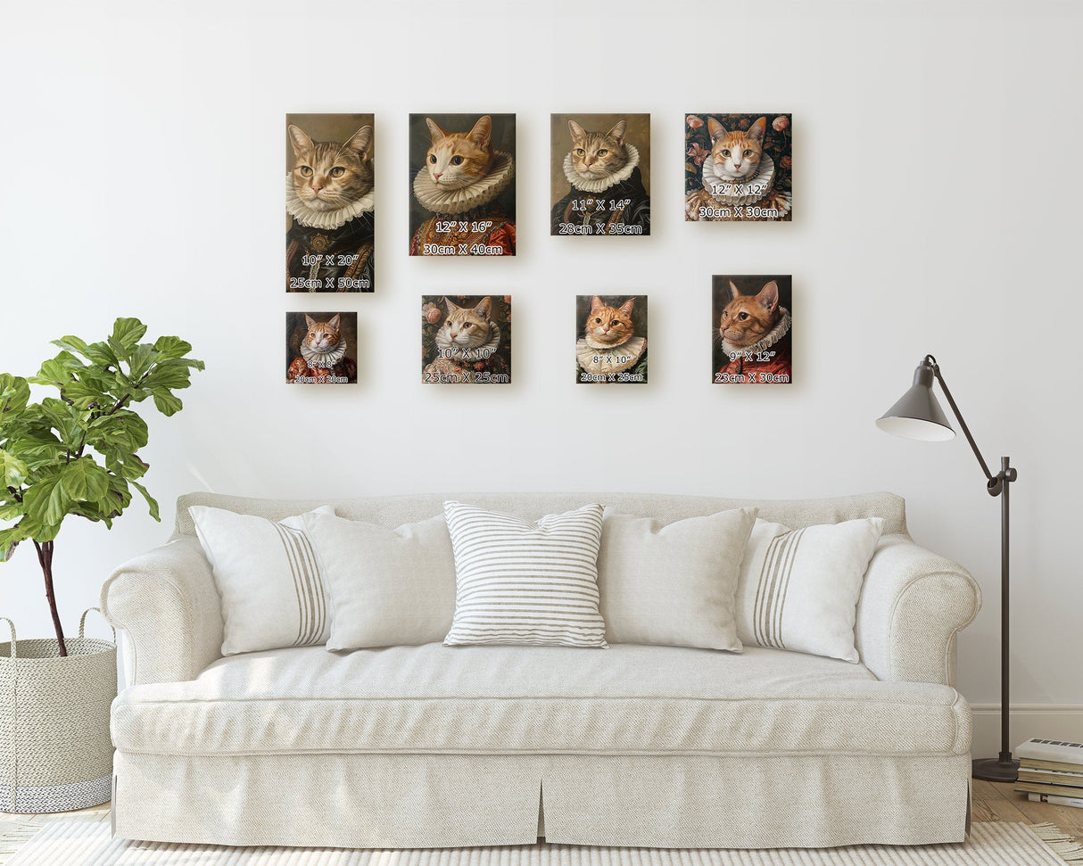 Personalized Pet Portrait Canvas Painting- Royal Pet King Portrait, Printable Digital Art, Renaissance Dog Portrait from Photo, Remembrance Design