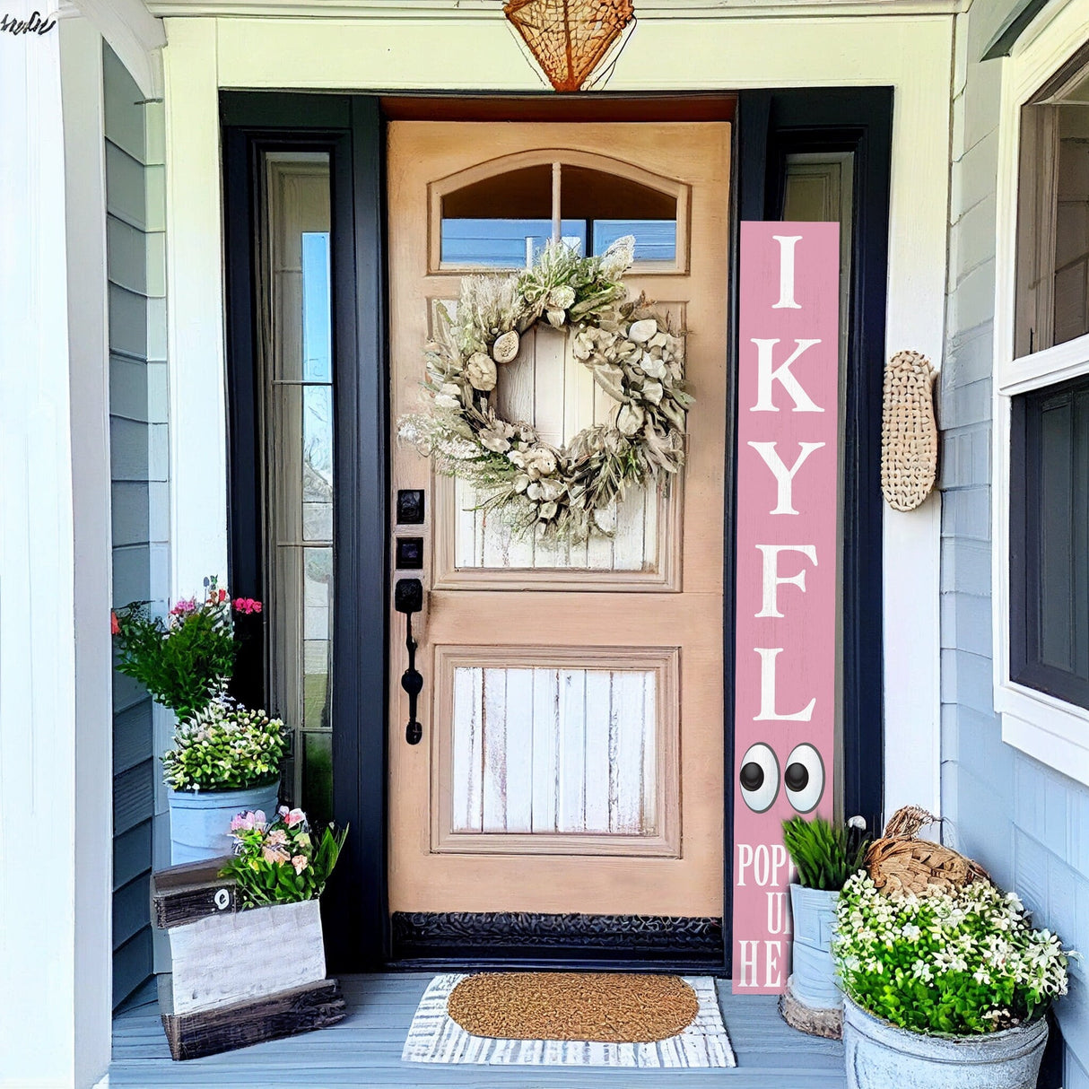 72-Inch Everyday Humor IKYFL Porch Sign | Rustic Farmhouse Outdoor Entryway Display | Front Door Wall Decor | Pink