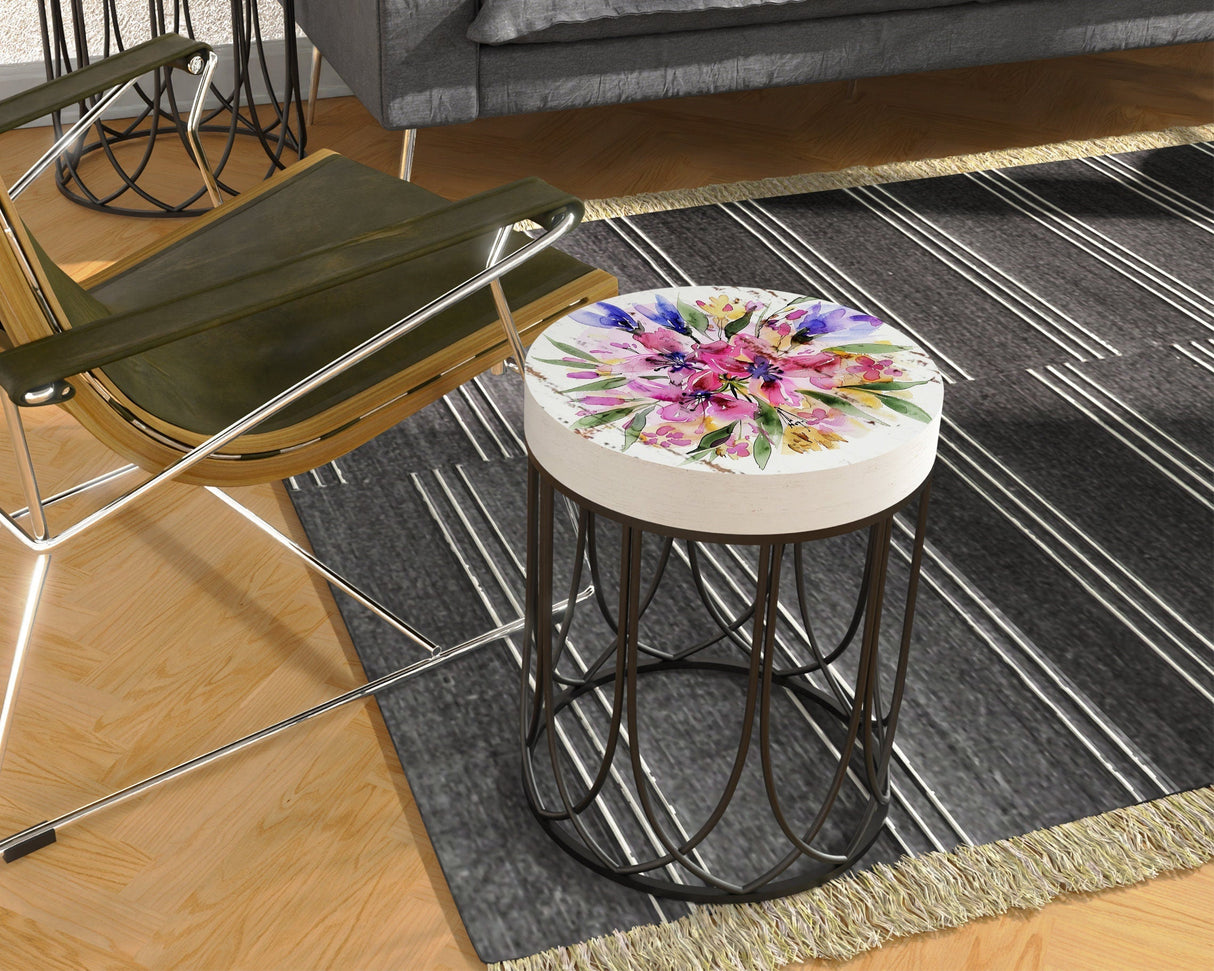 Watercolor Fireweed Accent Table- 9 Patterns