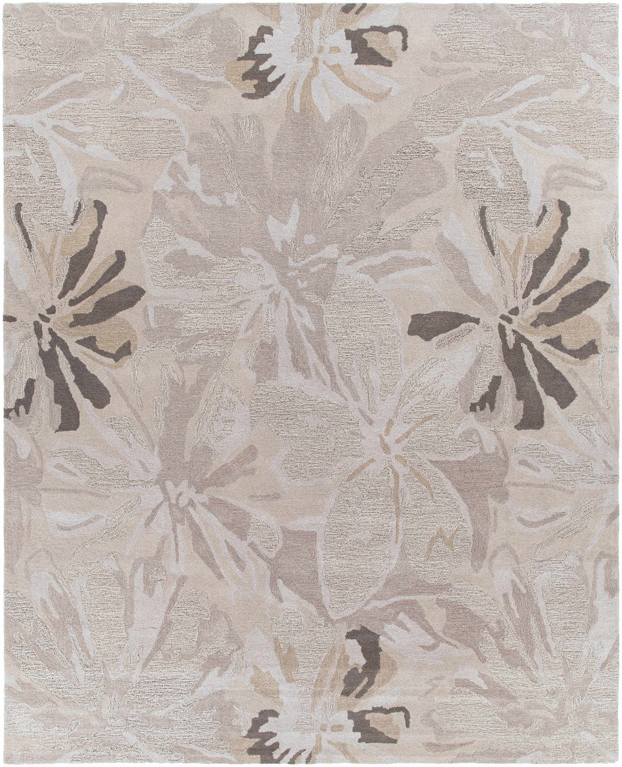 Ilfeld Athena Gray Floral Wool Rug
