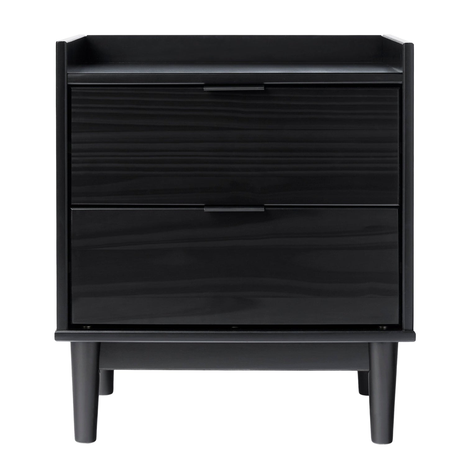 Illuminated Solid Wood Nightstand with 2 Drawers - Nightstands