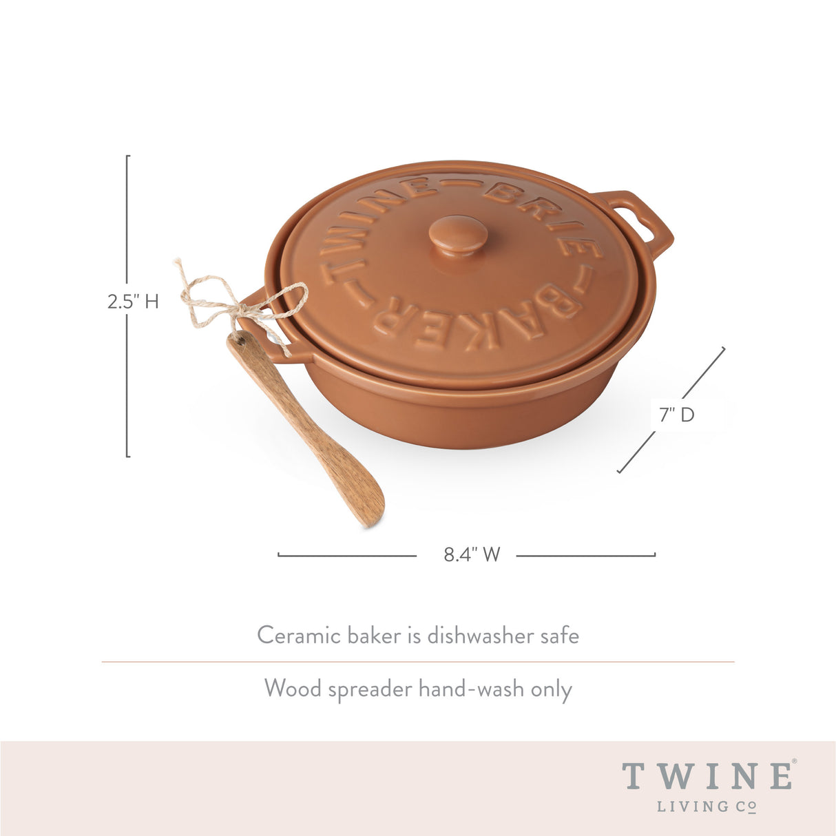 Terracotta brie baker set by twine living®