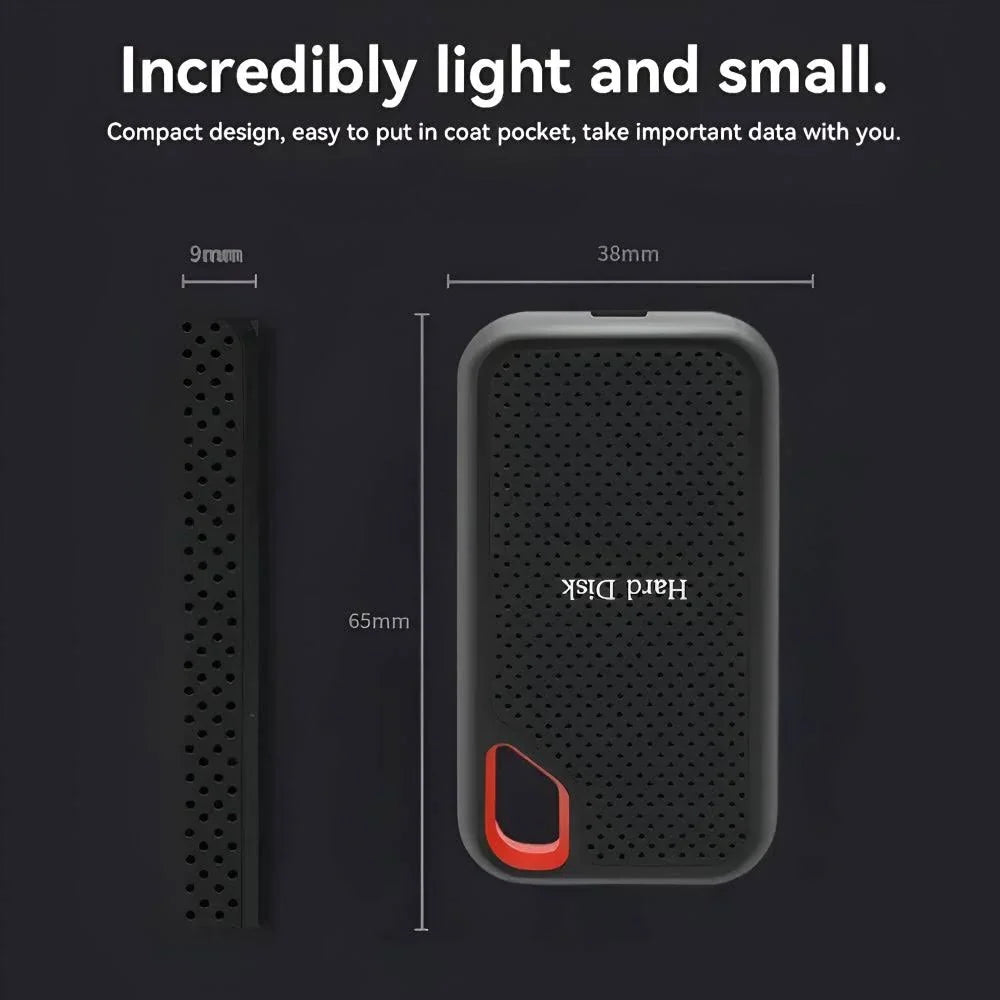 4TB External Hard Drive SSD USB 3.1 & USB-C Portable Solid State Drive