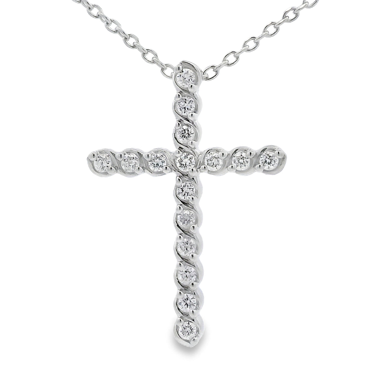 .50ct Cross Religious Pendant Sterling Silver