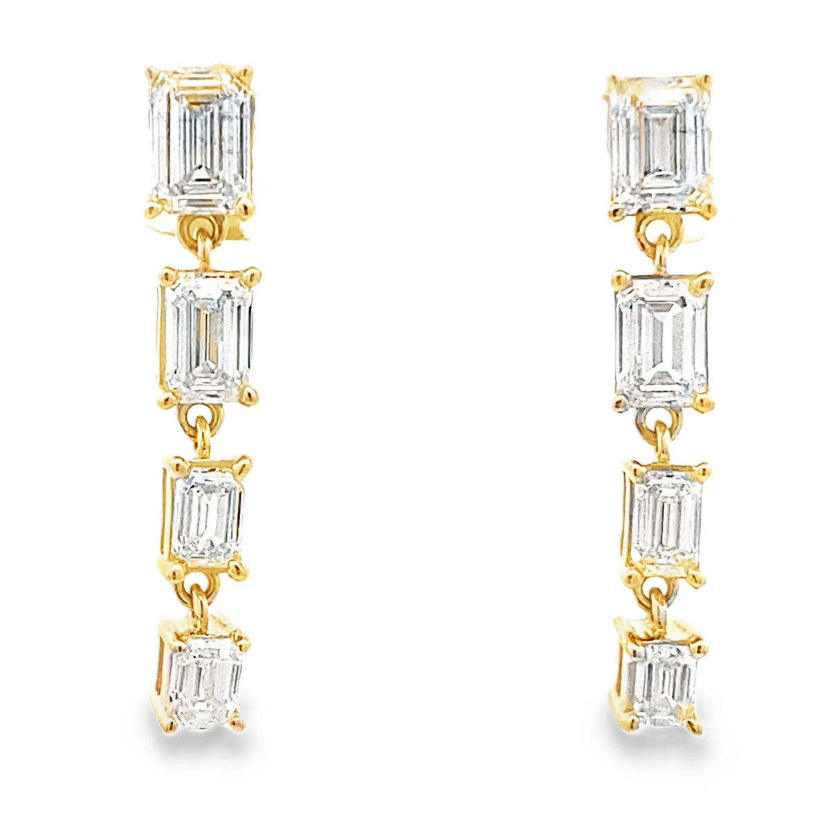 Lab Grown Diamond Dangle Earrings 14KT Yellow Gold