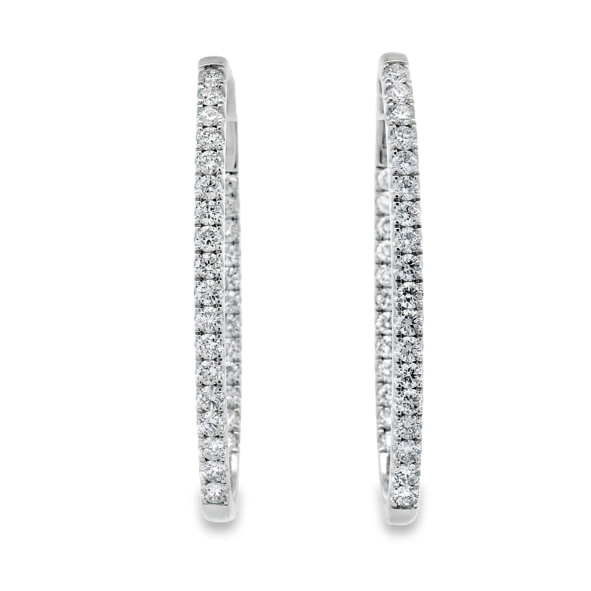 3.00ct Lab Grown Diamond Hoop Earrings 10KT White Gold