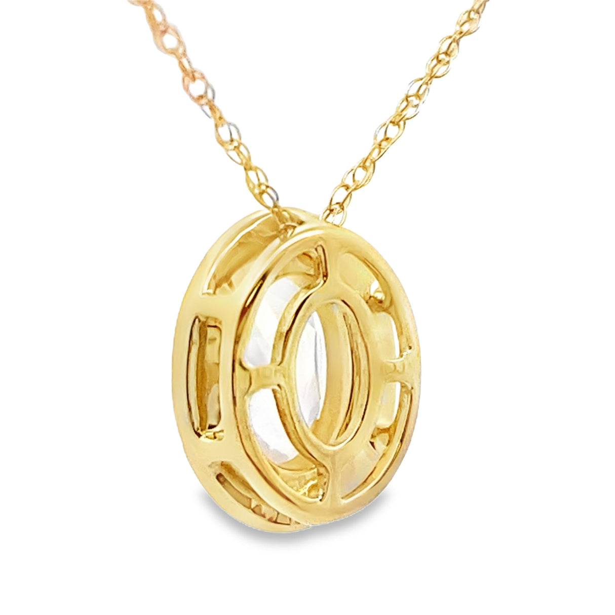 Rose Quartz Diamond Fashion Pendants 10KT Yellow Gold