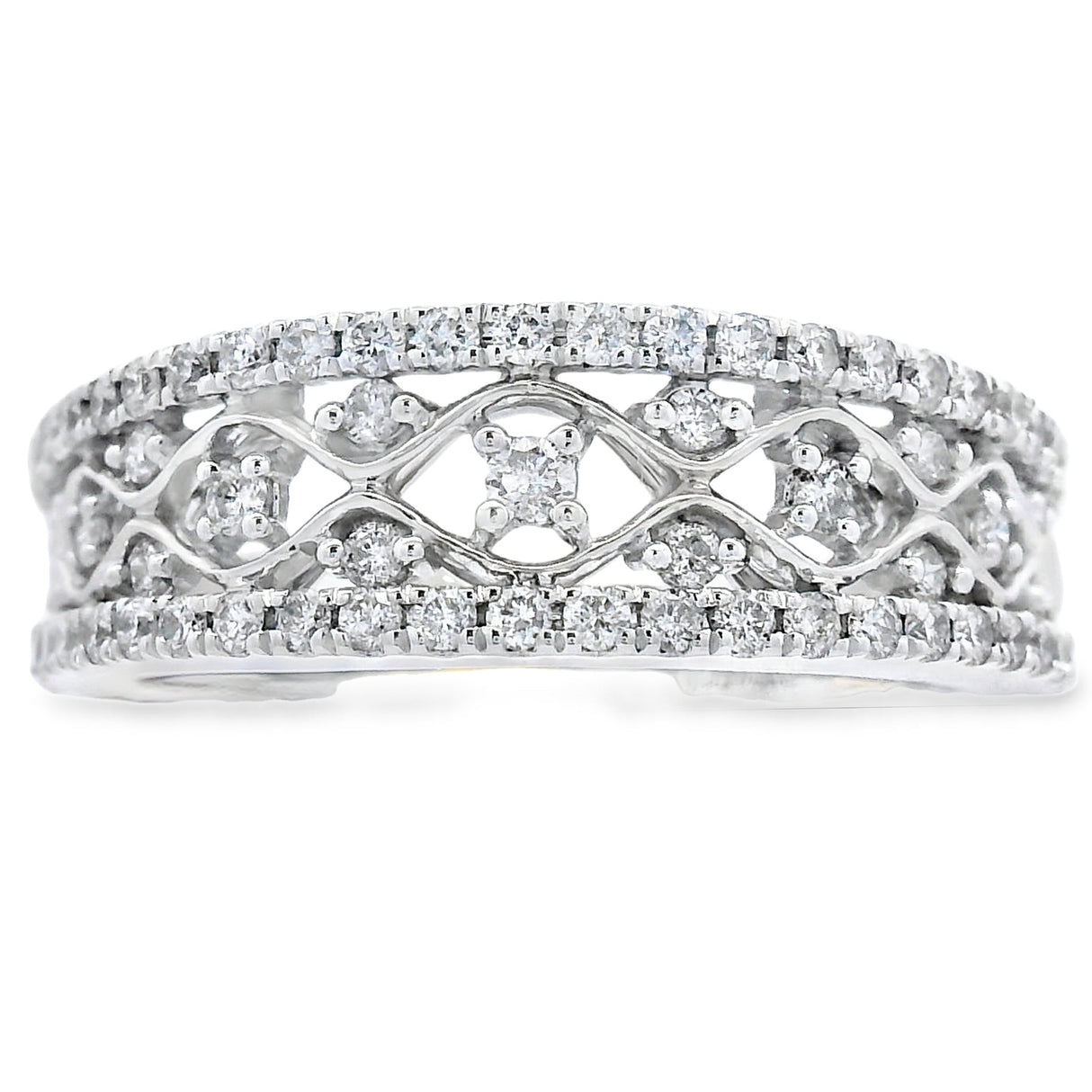 .50ct Diamond Fashion band rings 10KT White Gold