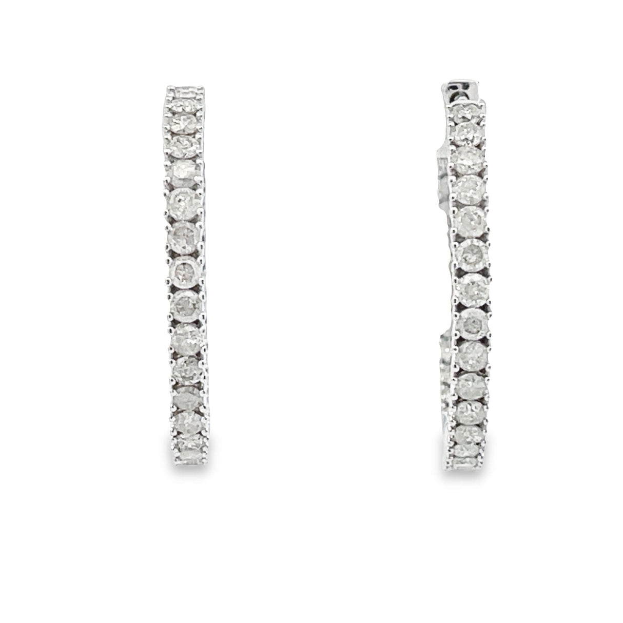 1.53ct Diamond Hoop Earrings 10KT White Gold